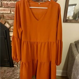 Elegant Orange Women's Dress